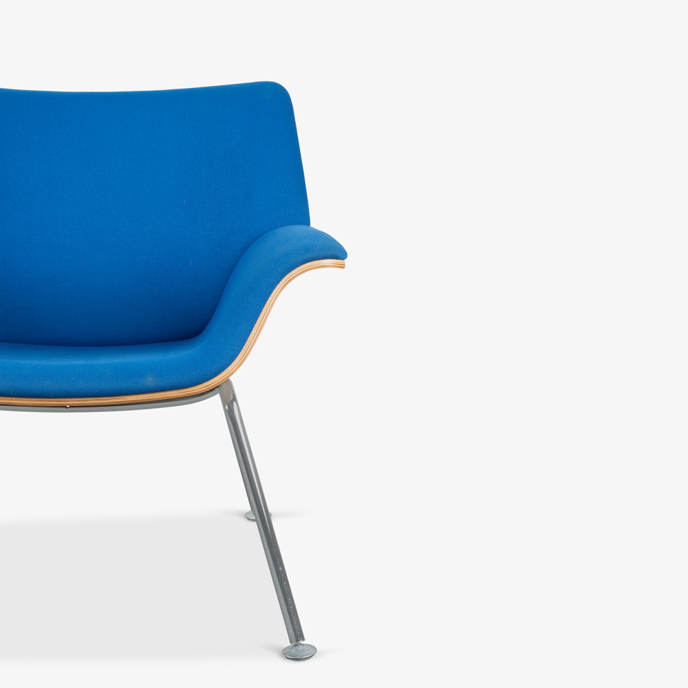 Herman Miller Swoop Plywood Lounge Chairs by Brian Kane in Blue